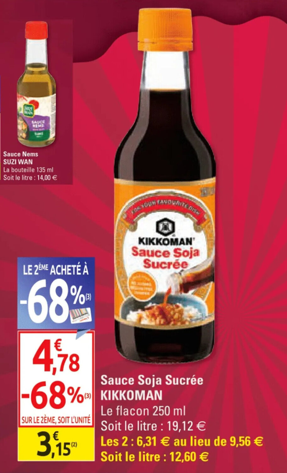 Promo Sauce soja sucrée KIKKOMAN chez Diagonal