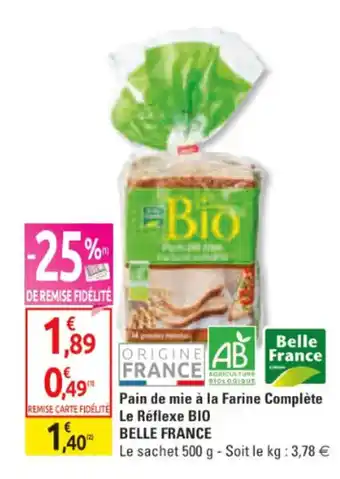 Diagonal Pain de mie à la farine complète le réflexe BIO BELLE FRANCE offre