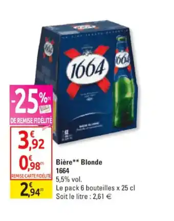 Diagonal Bière blonde 1664 offre