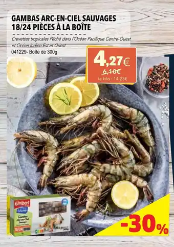 Gambas arc-en-ciel sauvages 18/24 pièces à la boite