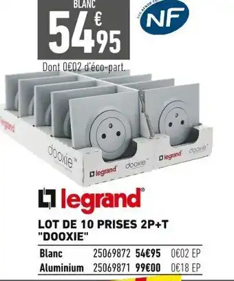 Batkor Lot de 10 Prises 2P+T Dooxie offre