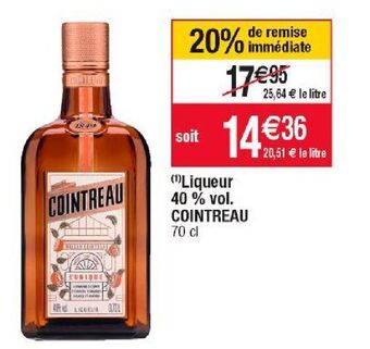 Cora x Carrefour Liqueur 40% vol cointreau offre