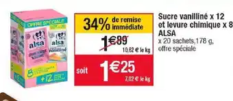 Cora x Carrefour Sucre vanilline x 12 et levure chimique x 8 alsa offre