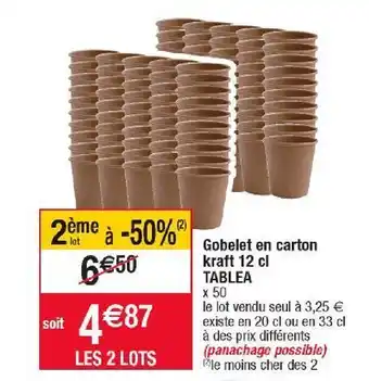 Gobelet en carton kraft 12 cl tablea