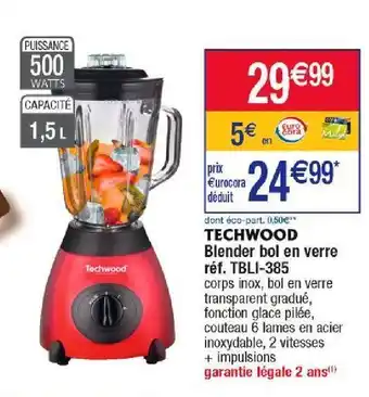Cora x Carrefour Blender bol en verre ref. tbli-385 offre