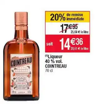 Cora x Carrefour Liqueur 40% vol. cointreau offre