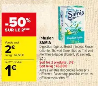Carrefour Infusion samia offre