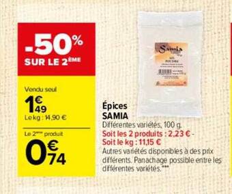 Carrefour Épices samia offre