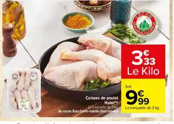 Carrefour Cuisses de poulet halal offre