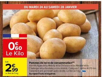 Carrefour Pommes de terre de consommation offre