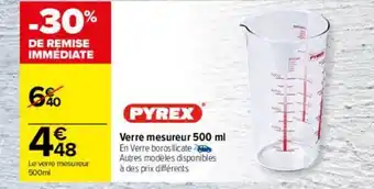 Carrefour Verre mesureur 500 ml pyrex offre