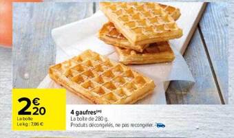 Carrefour 4 gaufres offre