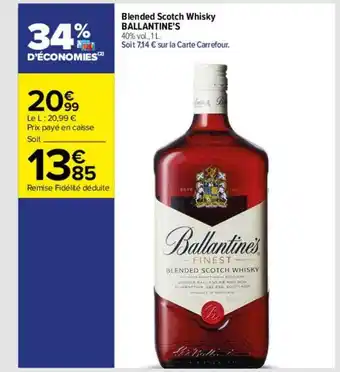 Carrefour Blended scotch whisky ballantine's offre