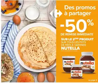 Carrefour Pots de pâte à tartiner nutella offre
