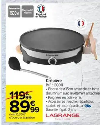 Carrefour Crêpière lagrange offre