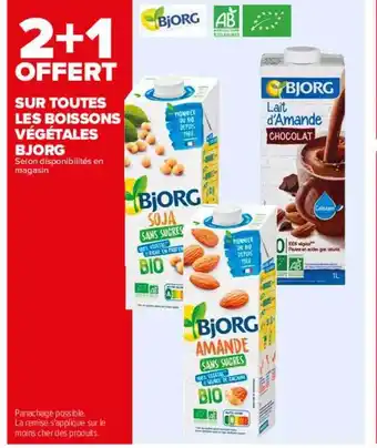 Carrefour Boissons végétales bjorg offre
