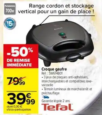 Carrefour Croque gaufre tefal offre