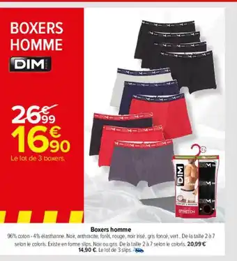 Carrefour Boxers homme dim offre