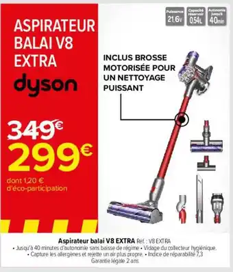 Carrefour Aspirateur balai v8 extra dyson offre