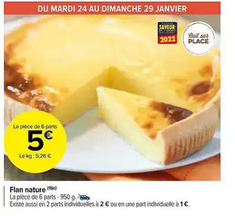 Carrefour Market Flan nature offre