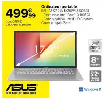 Carrefour Ordinateur portable asus offre
