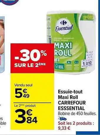 Carrefour Market Essuie-tout maxi roll carrefour essential offre