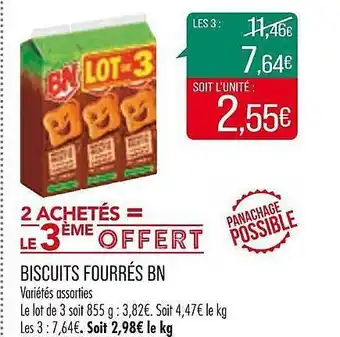 Match Biscuits fourrés bn offre