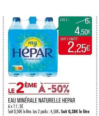 Eau minérale naturelle hépar