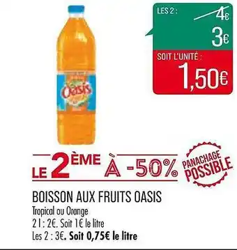 Match Boisson aux fruits oasis offre