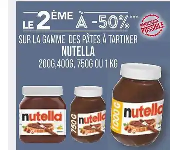 Match La gamme des pâtes à tartiner nutella offre