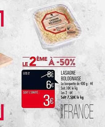 Match Lasagne bolognaise offre