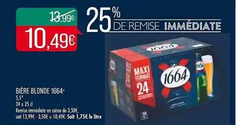 Match Bière blonde 1664 offre