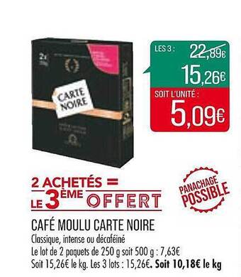 Match Café moulu carte noire offre