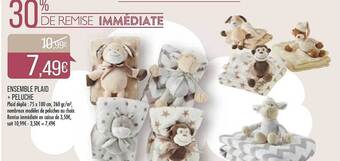 Match Ensemble plaid + peluche offre