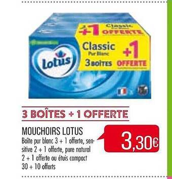 Match Mouchoirs lotus offre