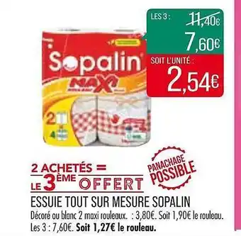 Match Essuie tout sur mesure sopalin offre