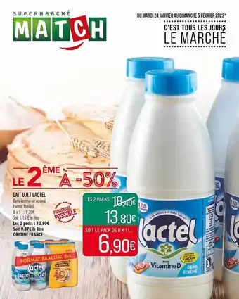 Match Lait u.h.t. lactel offre