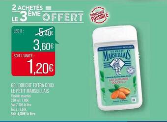 Match Gel douche extra doux le petit marseillais offre