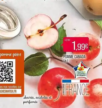 Match Pomme canada offre