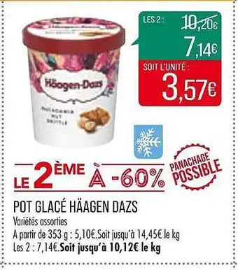 Match Pot glacé häagen dazs offre