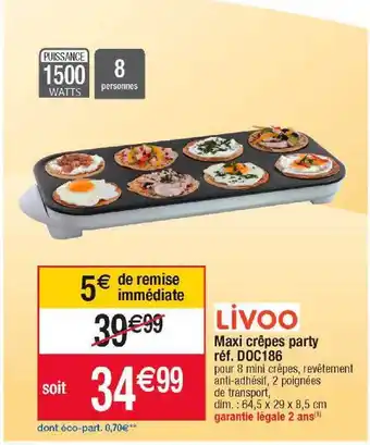 Cora x Carrefour Maxi crêpes party livoo offre