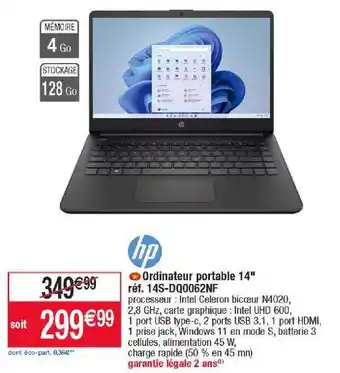 Cora x Carrefour Ordinateur portable 14 offre