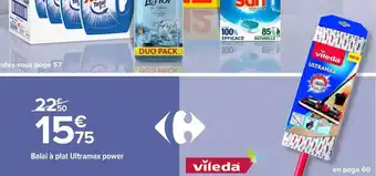 Carrefour Balai à plat Ultramax power offre