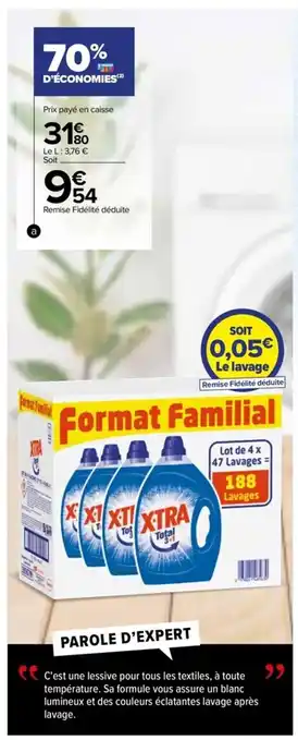 Carrefour Lessive liquide Total XTRA offre