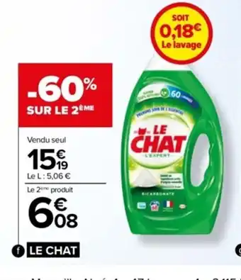 Carrefour Lessive liquide Le Chat offre
