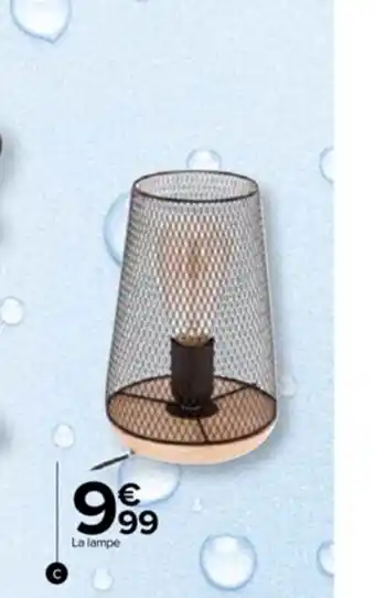 Carrefour Lampe métal bois noir H23 offre