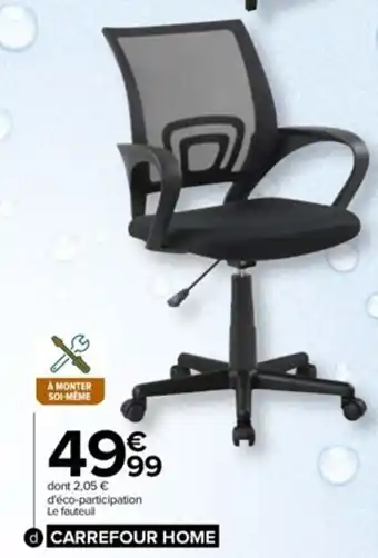 Carrefour Fauteuil de bureau mesh noir offre