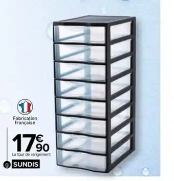 Carrefour Tour de rangement Organix 8 tiroirs, format A4 offre