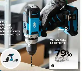 Carrefour Perceuse multi 4 en 1 20V avec batterie offre