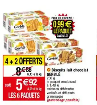 Migros Biscuits Lait Chocolat Gerble offre
